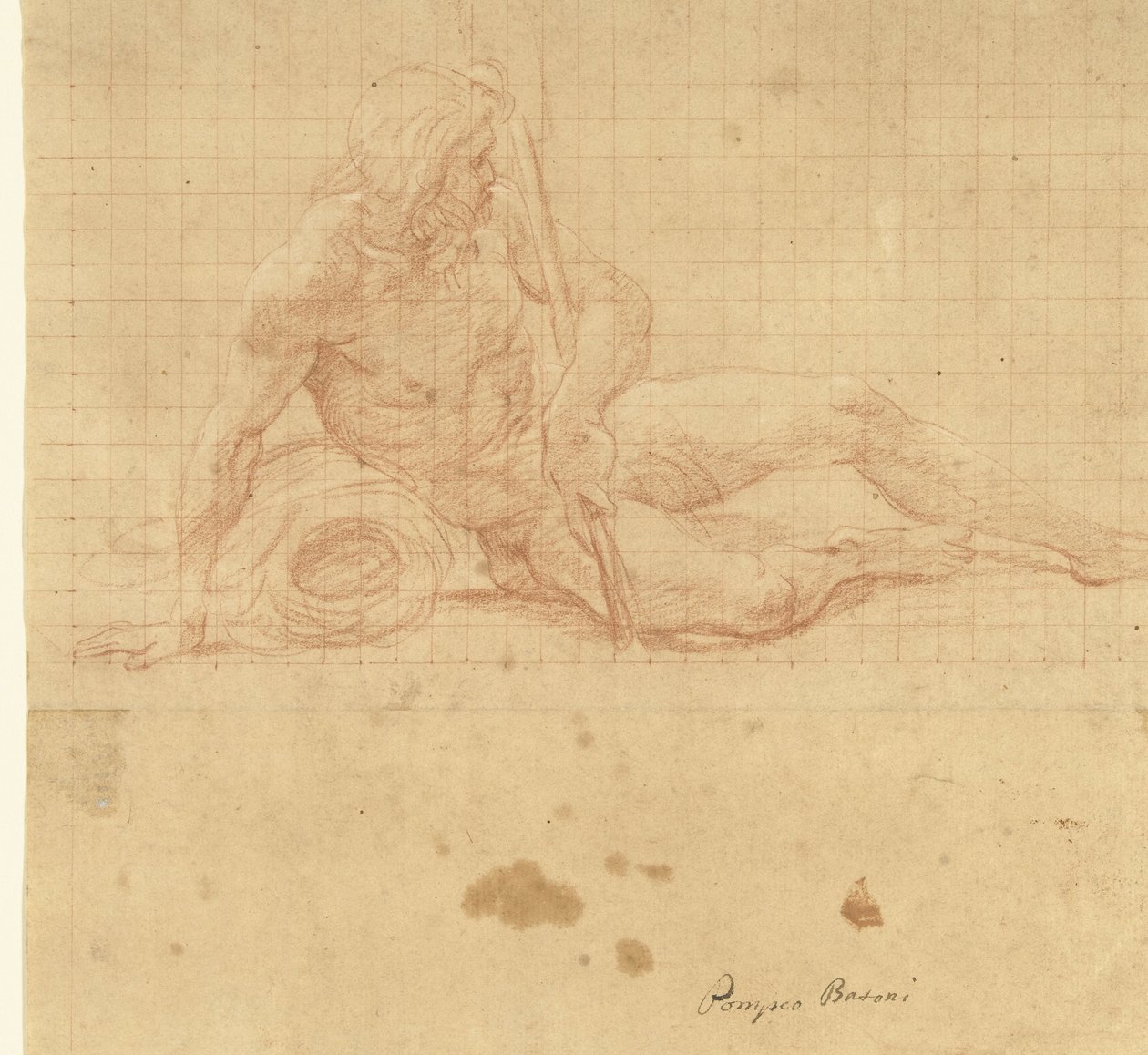 Reclining river god by Pompeo Batoni
