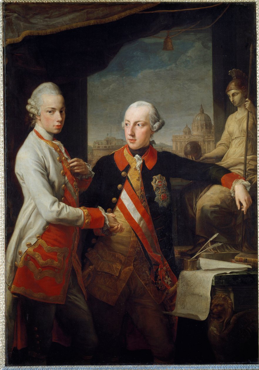 Portraits of the brothers Leopold II of Habsburg-Lorraine, Grand Duke of Tuscany and Joseph II of the Holy Empire by Pompeo Girolamo Batoni