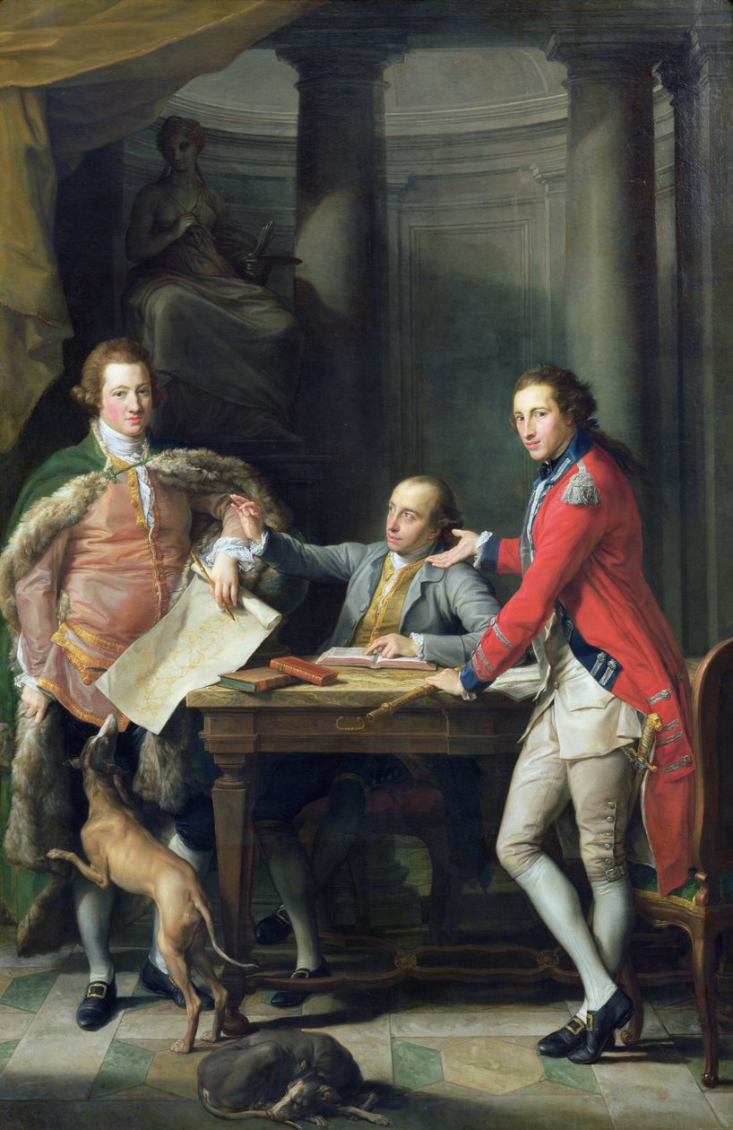 Sir Watkin Williams-Wynn, Thomas Apperley, and Captain Edward Hamilton by Pompeo Girolamo Batoni