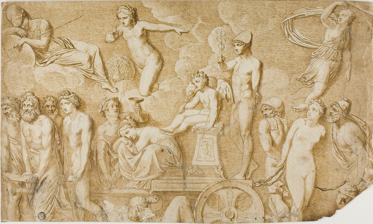 Triumph of Love (after antique bas-relief) by Pompeo Girolamo Batoni