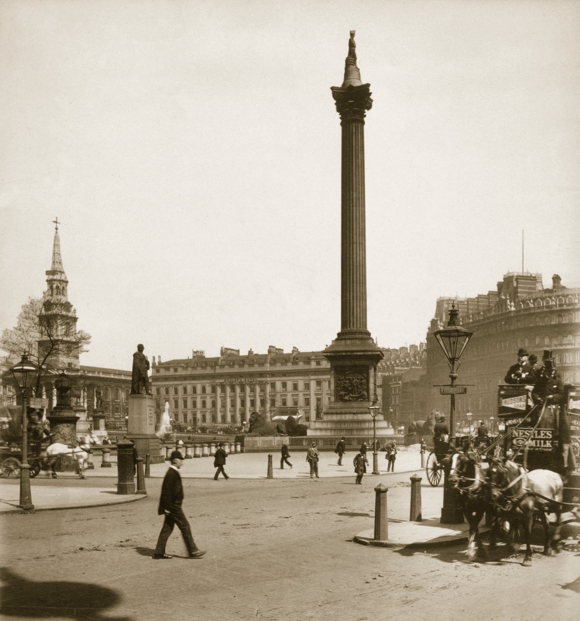 Trafalgar Square, London, 11th May 1893 by Portuguese Photographer