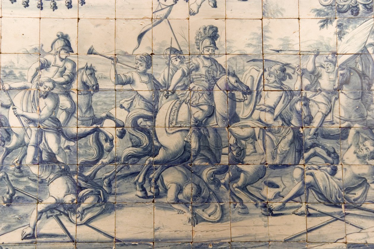 Alexander fighting the Persians, c.1745 by Portuguese School