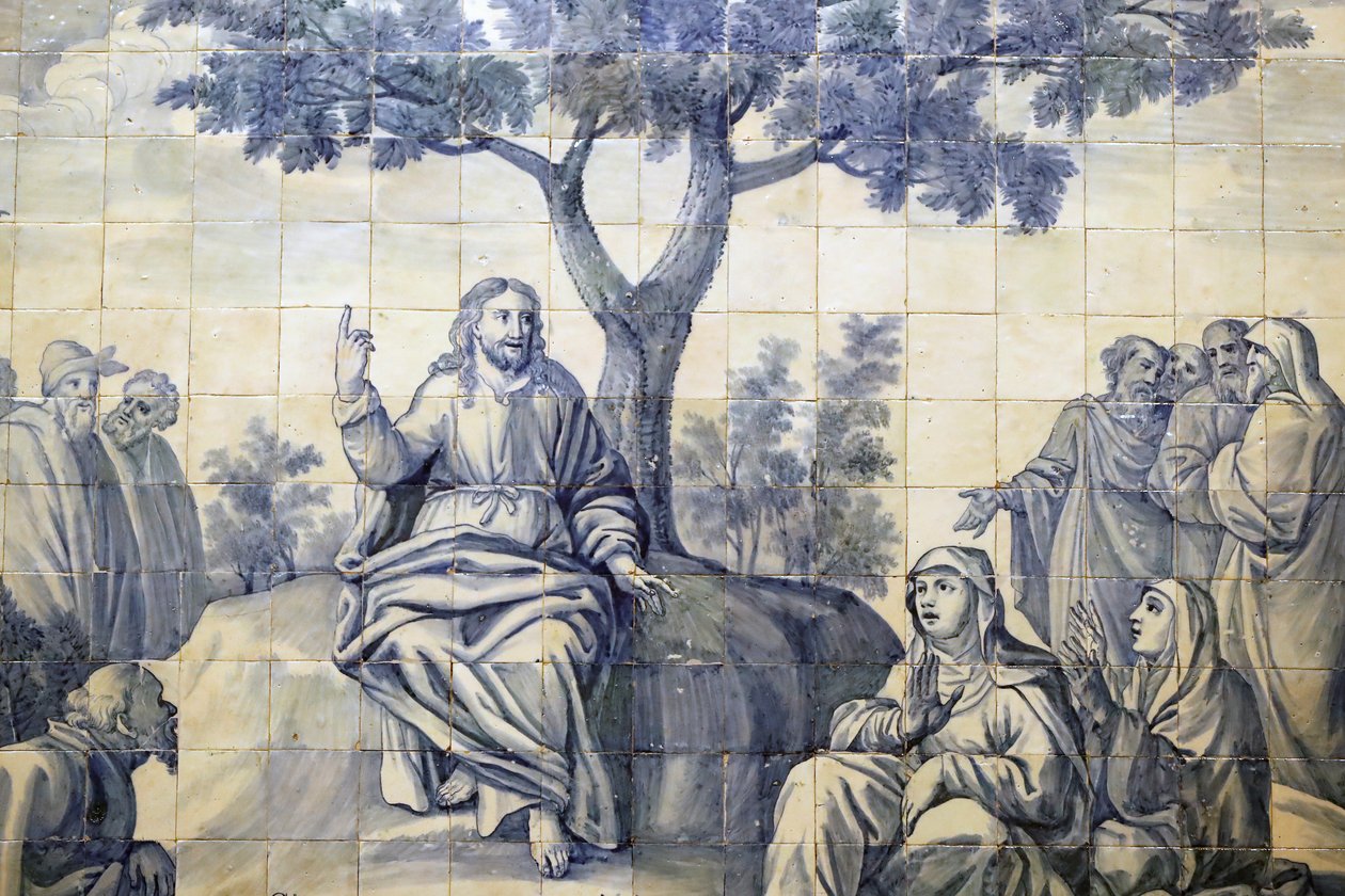 Church of Mercy. The Sermon on the Mount. Jesus. Evora. Portugal. by Portuguese School