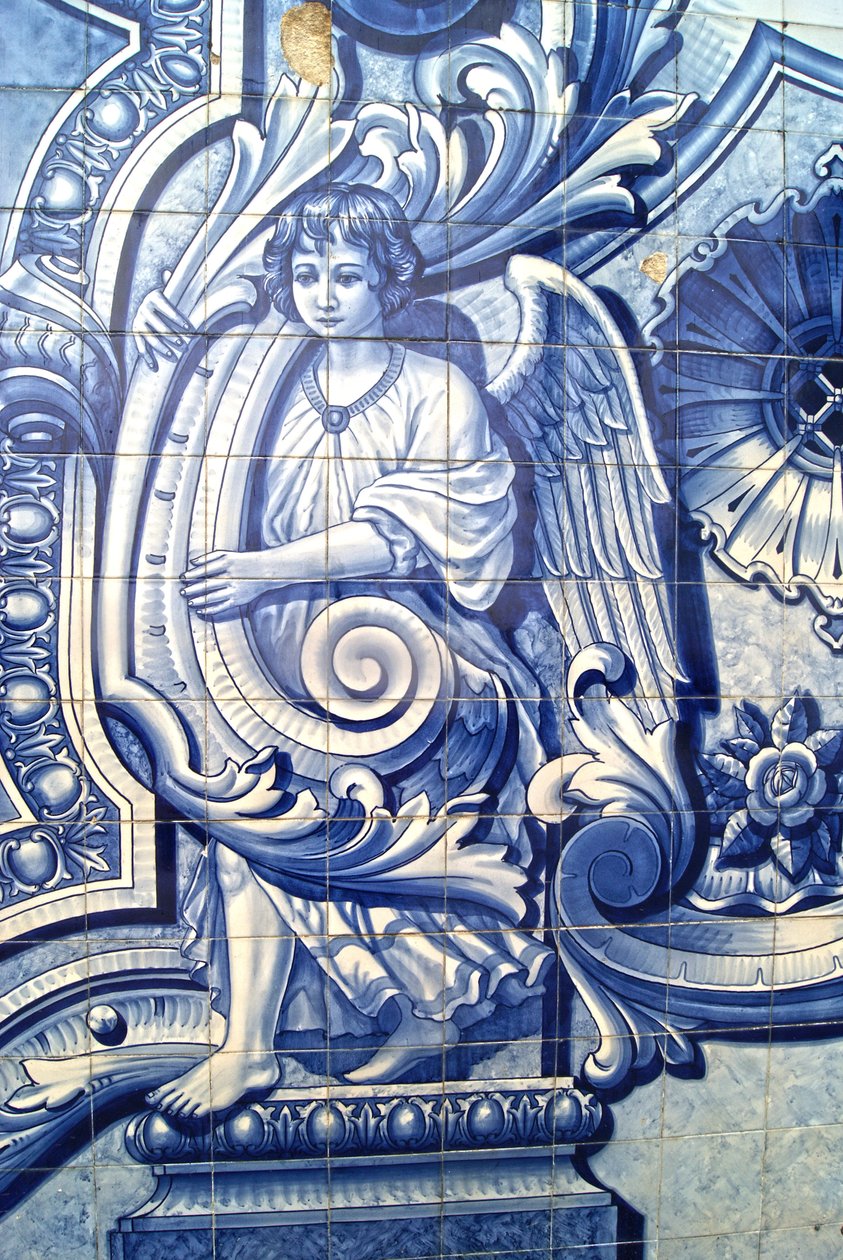 Decorative Panel Depicting an Angel, Lamego, Portugal. 1738 by Portuguese School