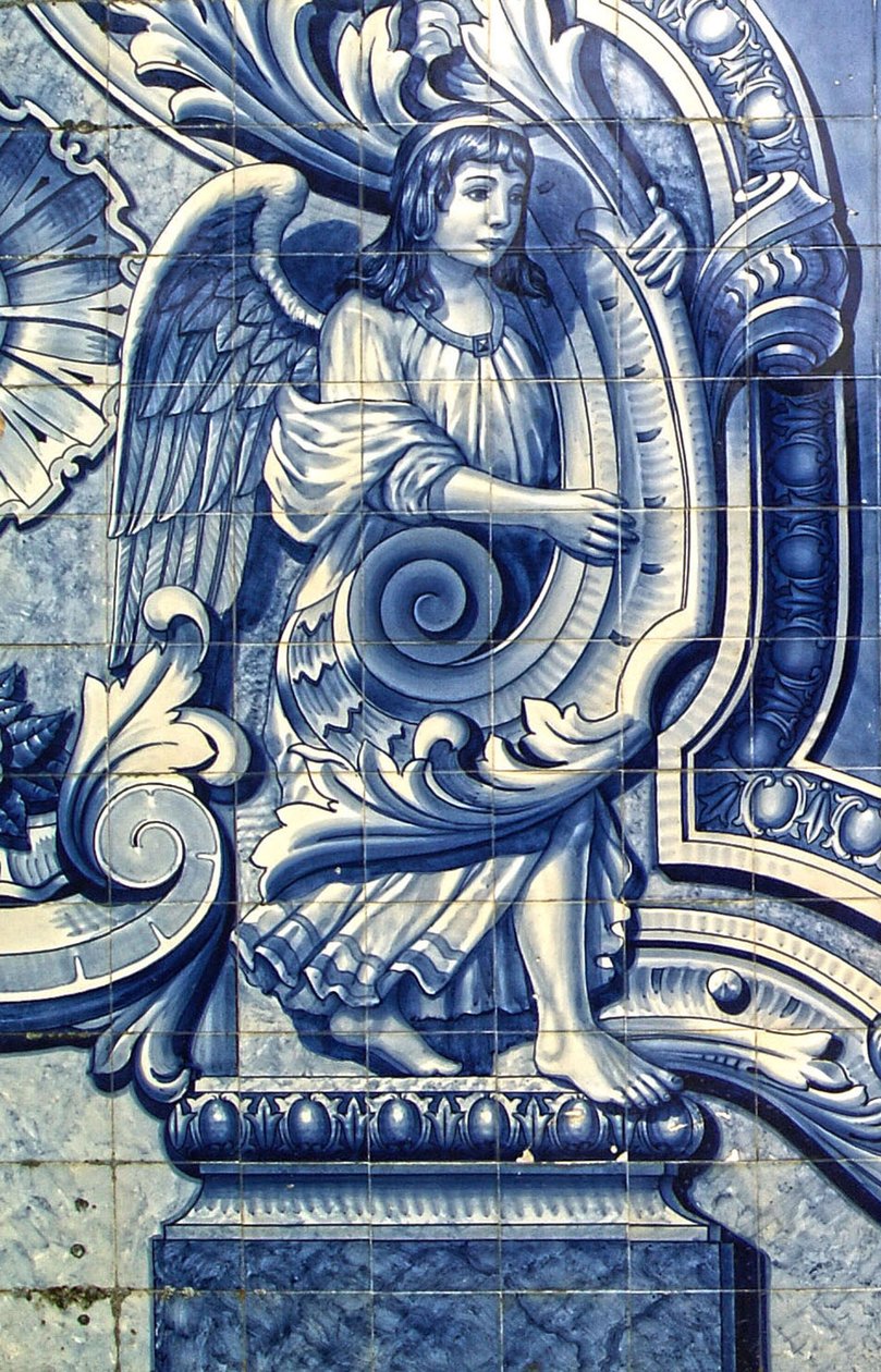 Decorative panel depicting an angel, Lamego, Portugal. 1738 by Portuguese School