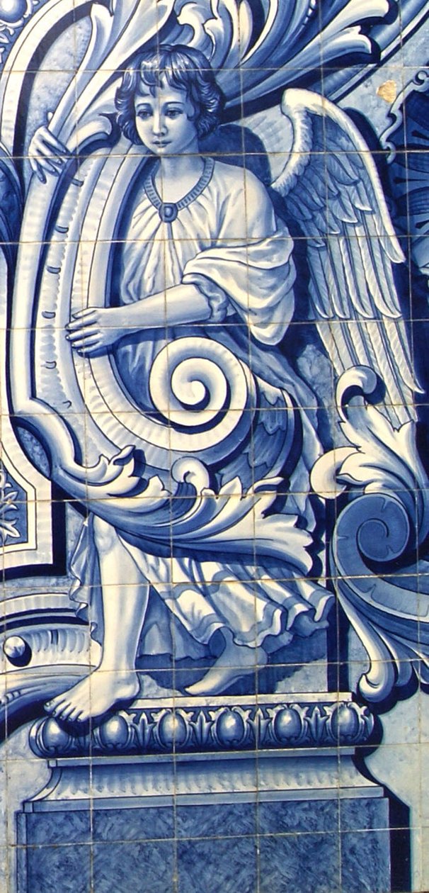 Decorative panel depicting an angel, Lamego, Portugal. 1738 by Portuguese School