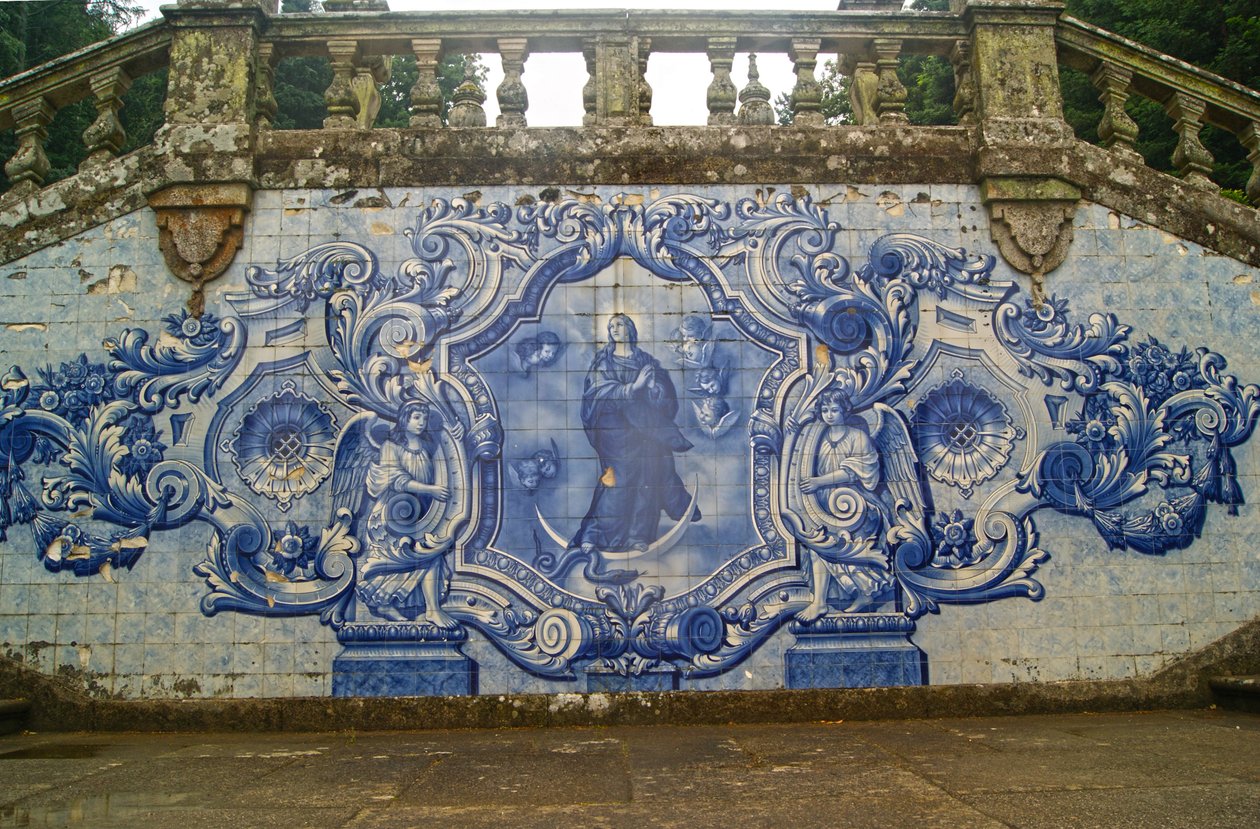 Decorative Panel Showing the Virgin Mary Crushing the Serpent, Lamego, Portugal by Portuguese School