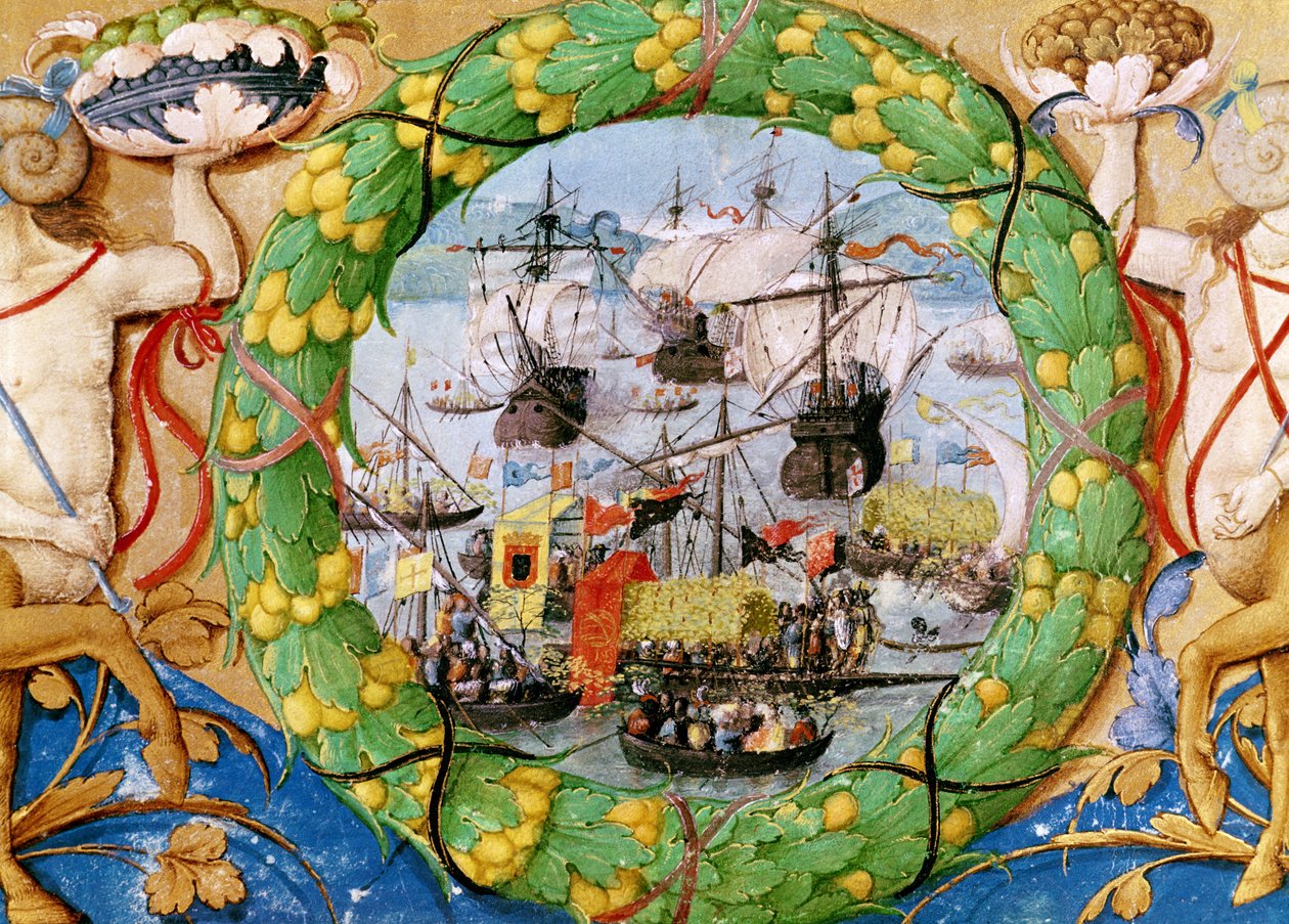 Festival of the Portuguese Fleet, illustration from Lettura Nova by Alem Douro, 1513 by Portuguese School