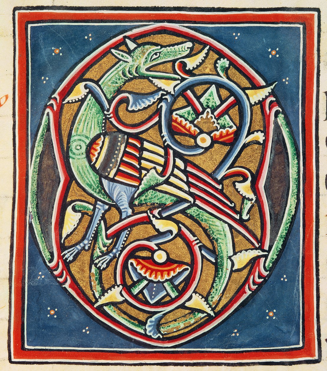 Inhabited Initial O, twelfth or thirteenth century by Portuguese School