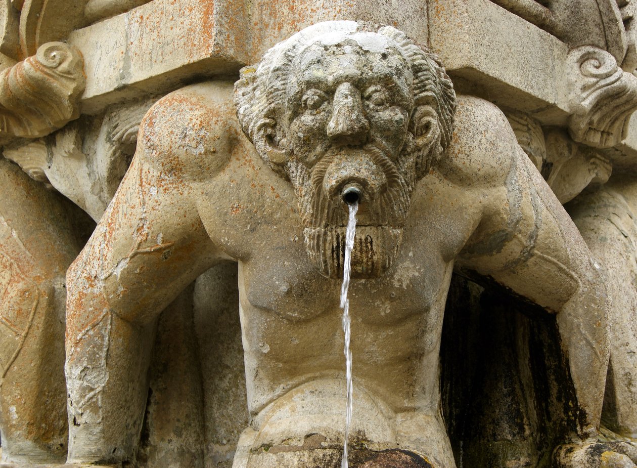 Mythical Atlas at the Base of an Obelisk, Lamego, Portugal. 1738 by Portuguese School