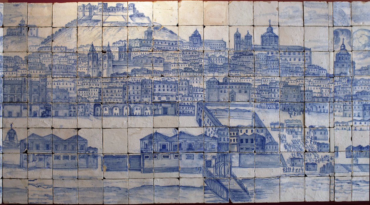 Panoramic view of Lisbon before the earthquake of 1755 by Portuguese School