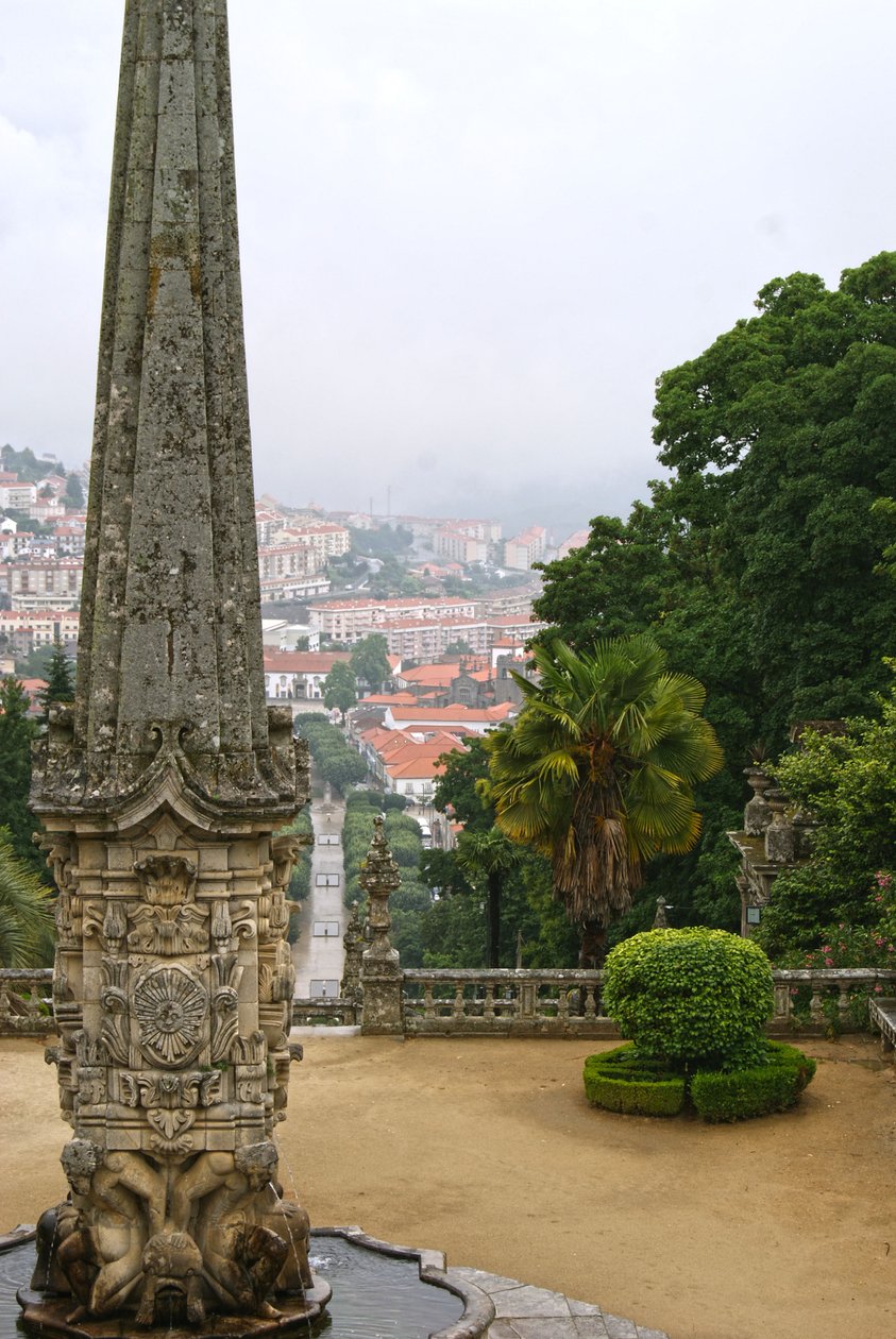 Sanctuary of Our Lady of Remedies obelisk, Lamego, Portugal. 1738 by Portuguese School