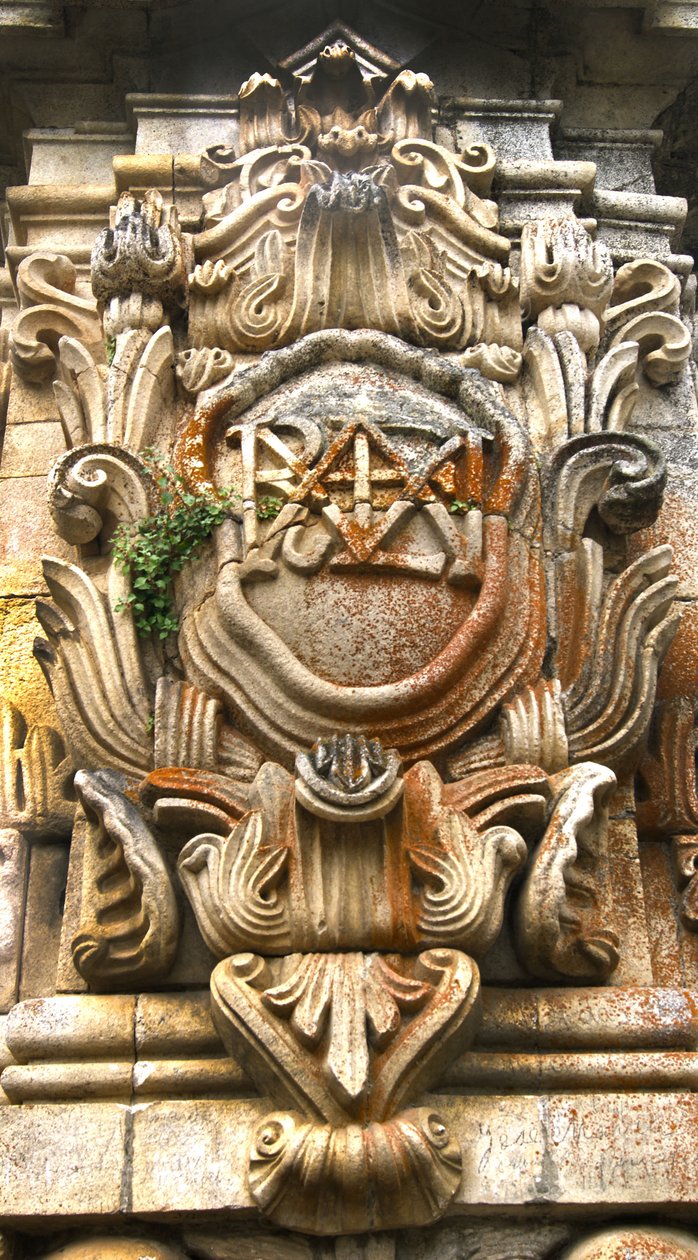 South face of the Santuário de Nossa Senhora dos Remédios obelisk, Lamego, Portugal. 1738 by Portuguese School