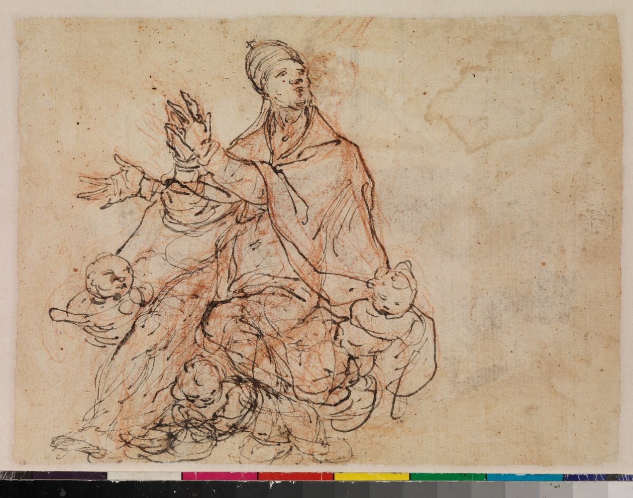 Study for the Apotheosis of a Bishop Saint, verso, 1675-99 by Portuguese School