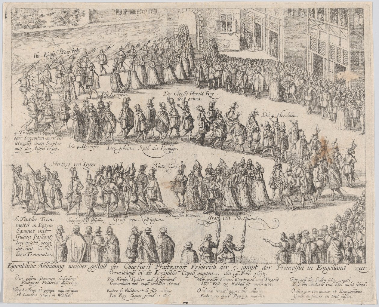 Marriage Procession for the Wedding of Elizabeth Stuart, Daughter of James I by Possibly by Abraham Hogenberg.