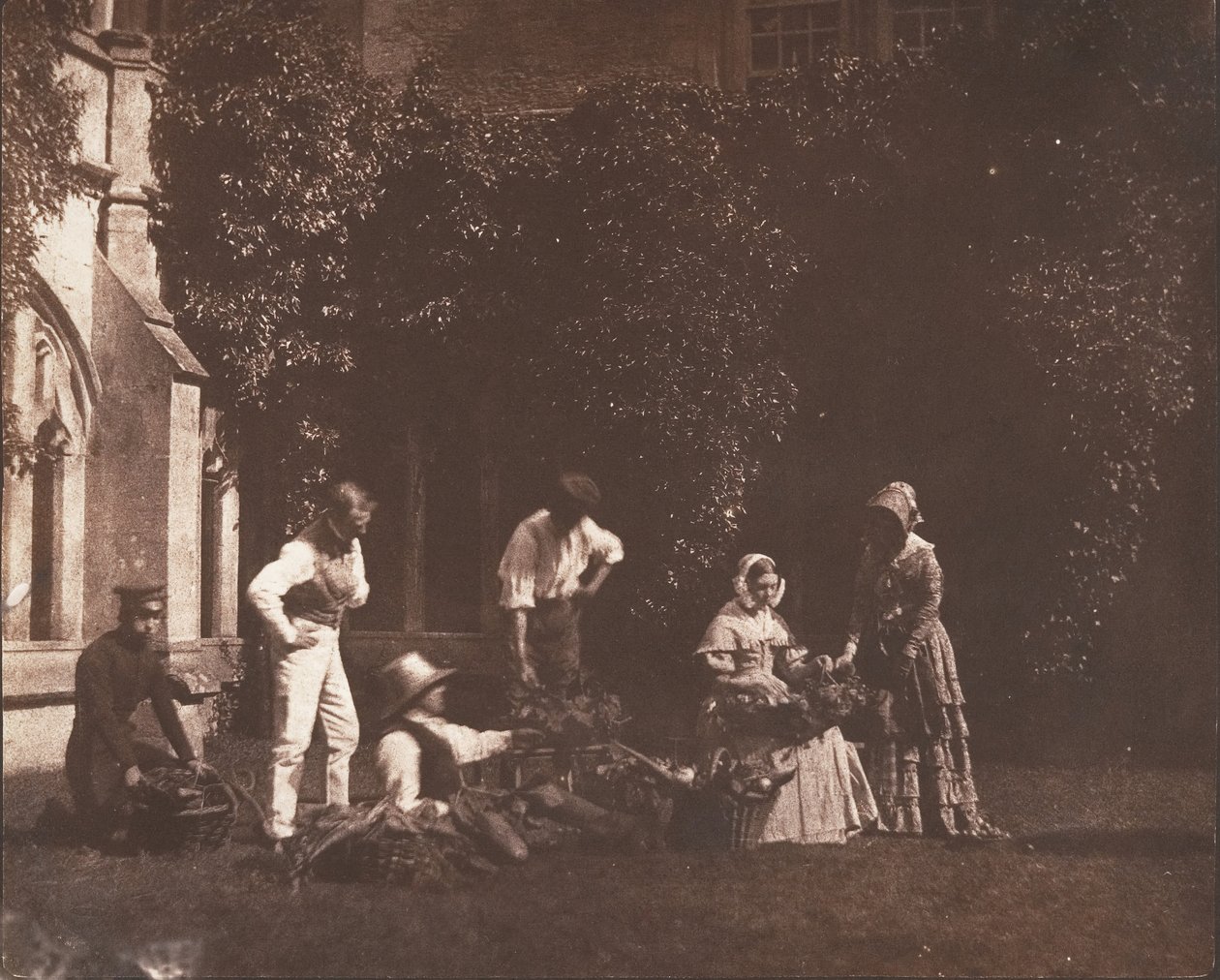 The Fruit Sellers, ca. 1845 by Possibly by William Henry Fox Talbot.