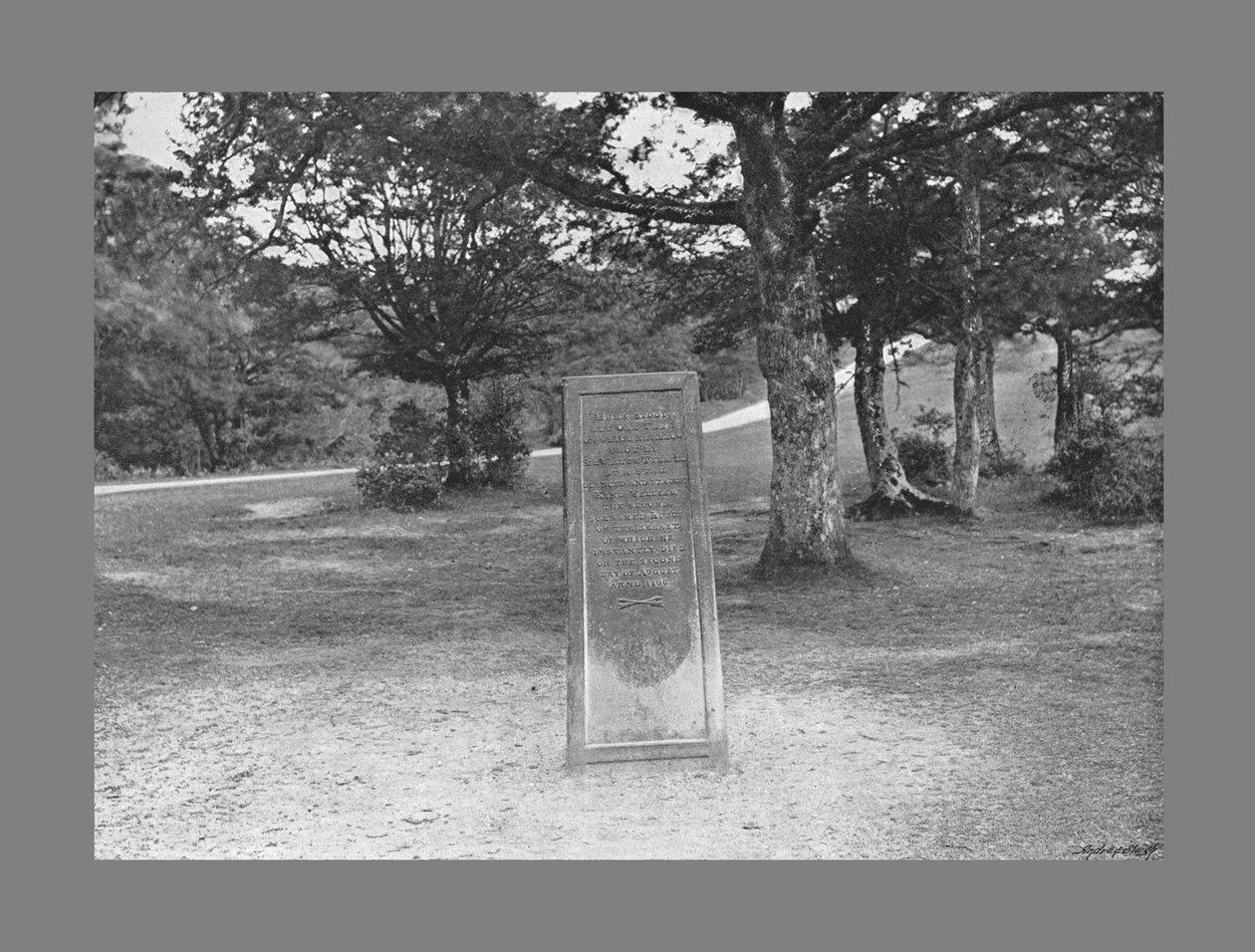 Rufus Stone, New Forest Hants, c1900 by Poulton and Co