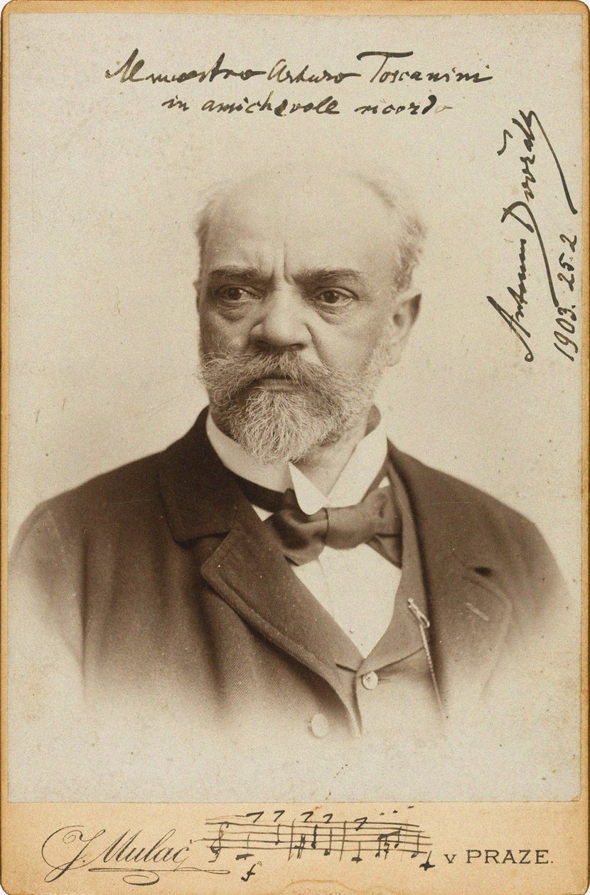 Portrait of the Composer Antonin Dvorak by Prague . Photo studio J. Mulac