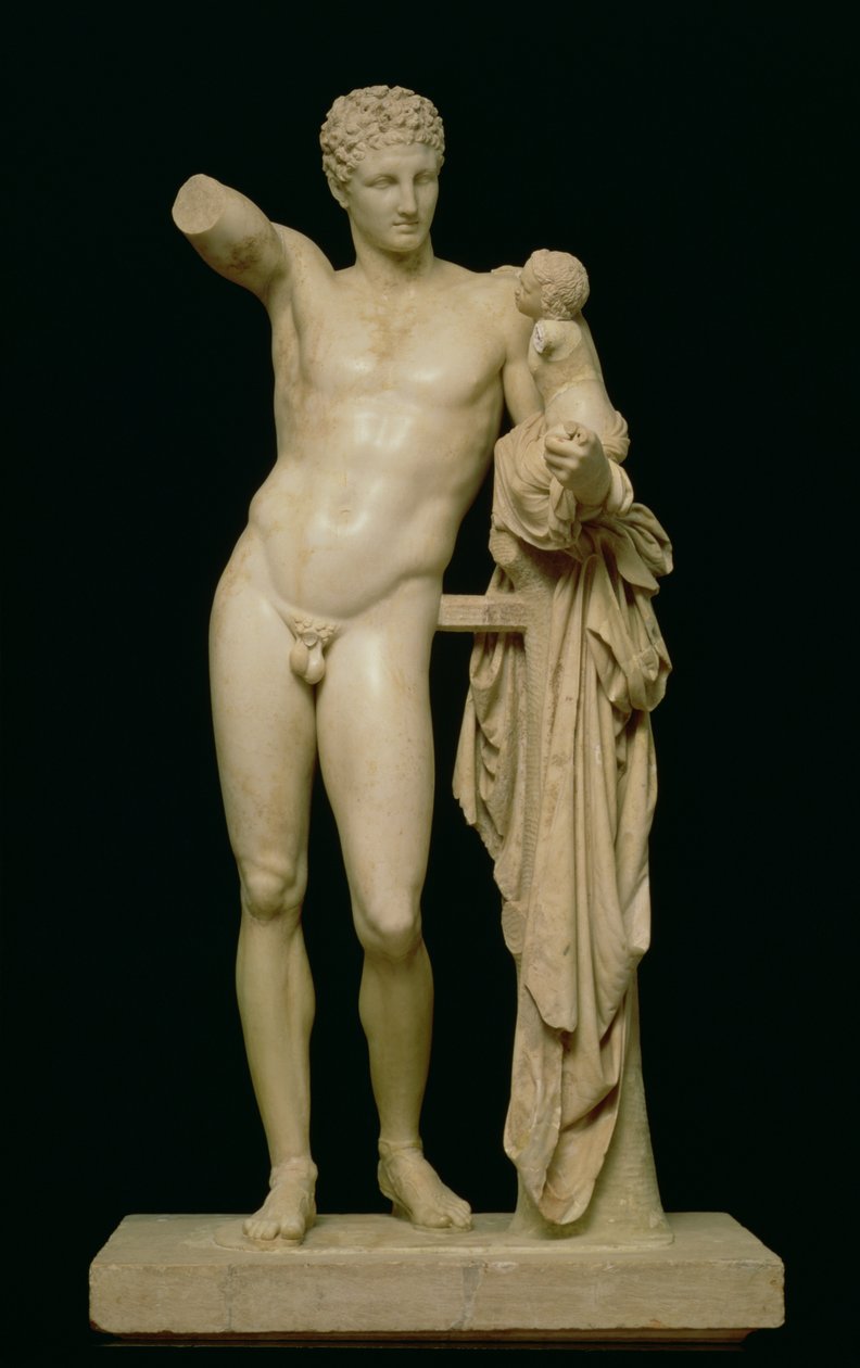 Statue of Hermes and the Infant Dionysus by Praxiteles