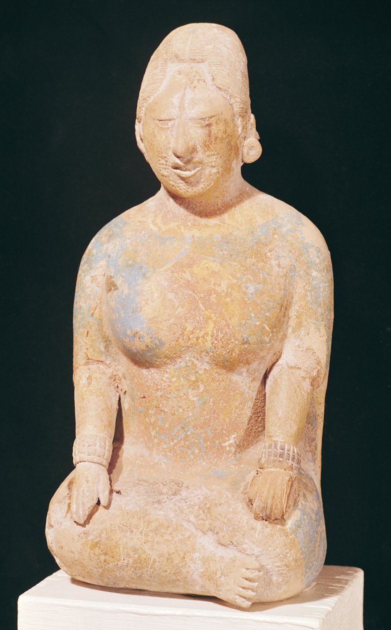 Statue of a Seated Woman, from the Cemetery on the Isle of Jaina, Campeche State by Pre Columbian