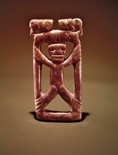 Framed Figure Pendant from Guacimo, Linea Vieja Area by Pre Columbian Pre Columbian