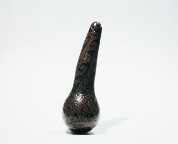 Coca container with burnt decoration, Chancay by Pre Columbian Pre Columbian