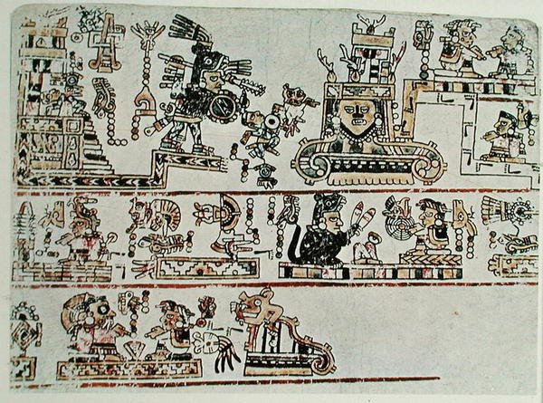 Facsimile copy of Codex Bodley, detail, c.1521 by Pre Columbian Pre Columbian