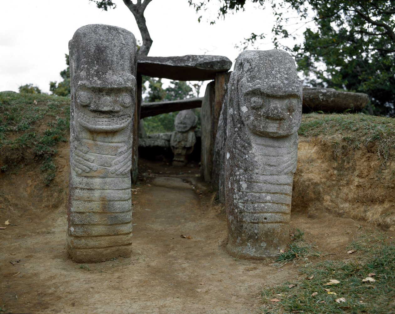 Megalithic Sculpture of Zoomorphic Caryatids by Pre Columbian Pre Columbian