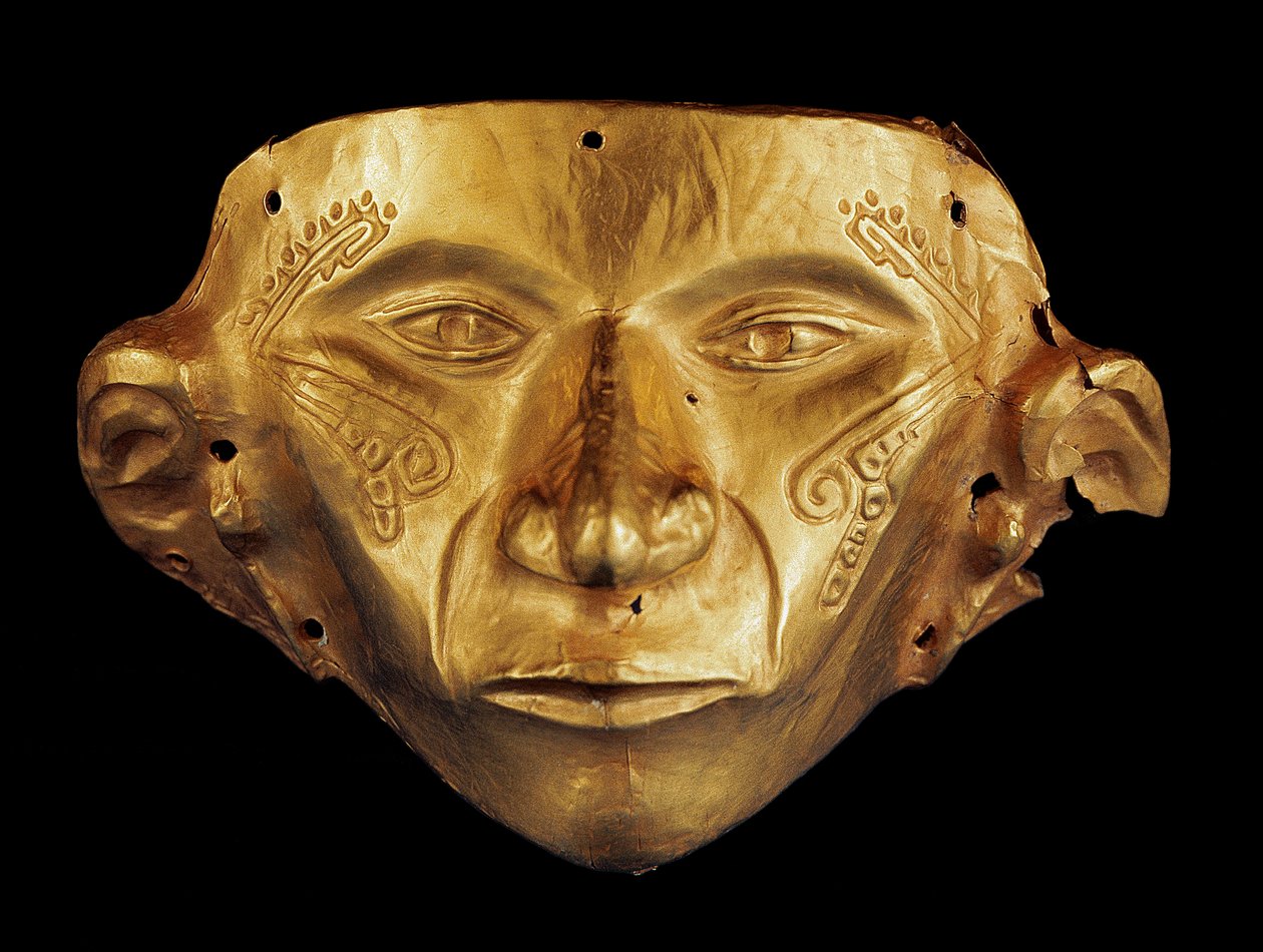 Pre-Colombian mask from the Archaeological Park of Tierradentro, Alto de San Andres in Colombia by Pre Columbian Pre Columbian