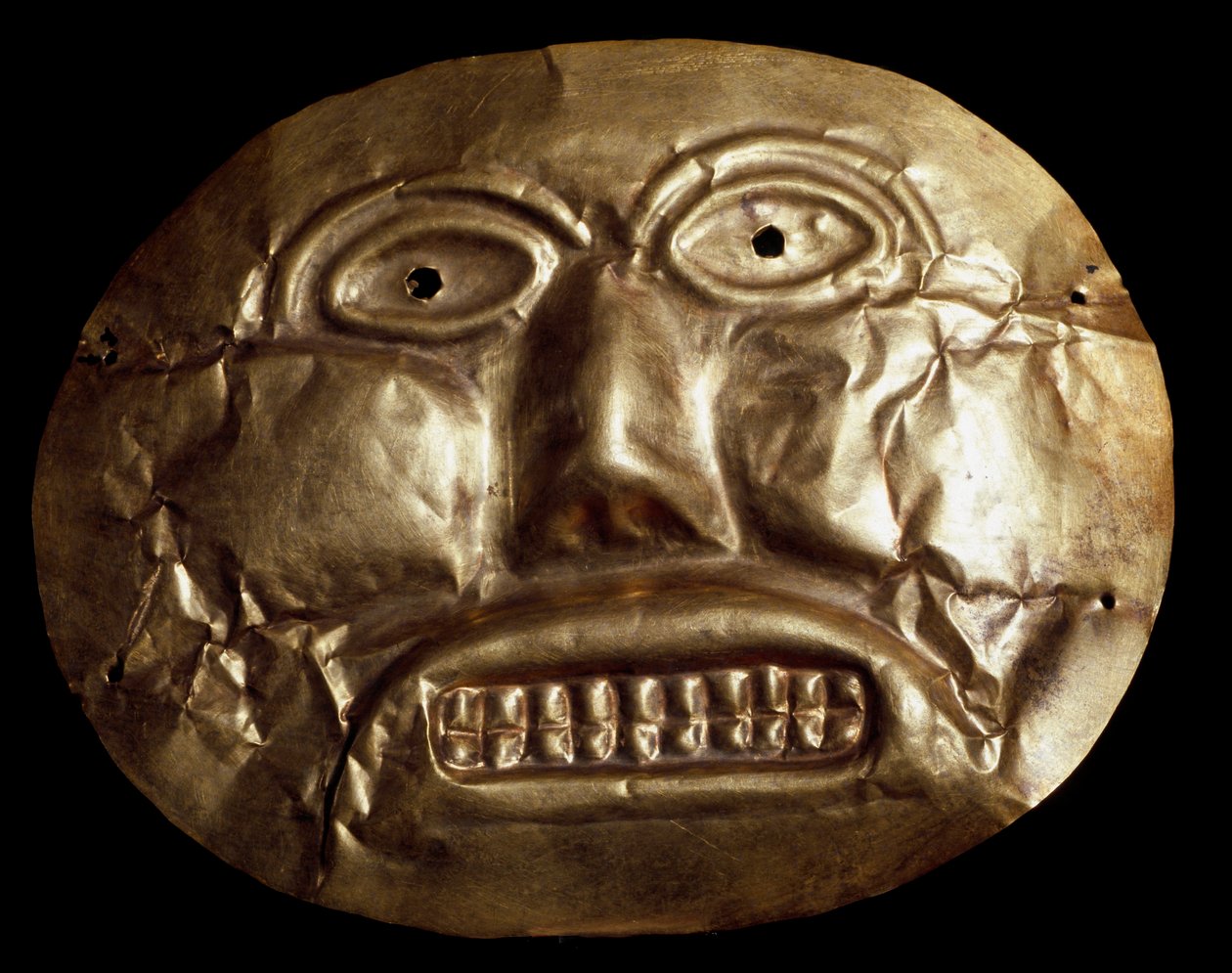 Pre-Columbian art, Calima culture: funeral gold mask by Pre Columbian Pre Columbian