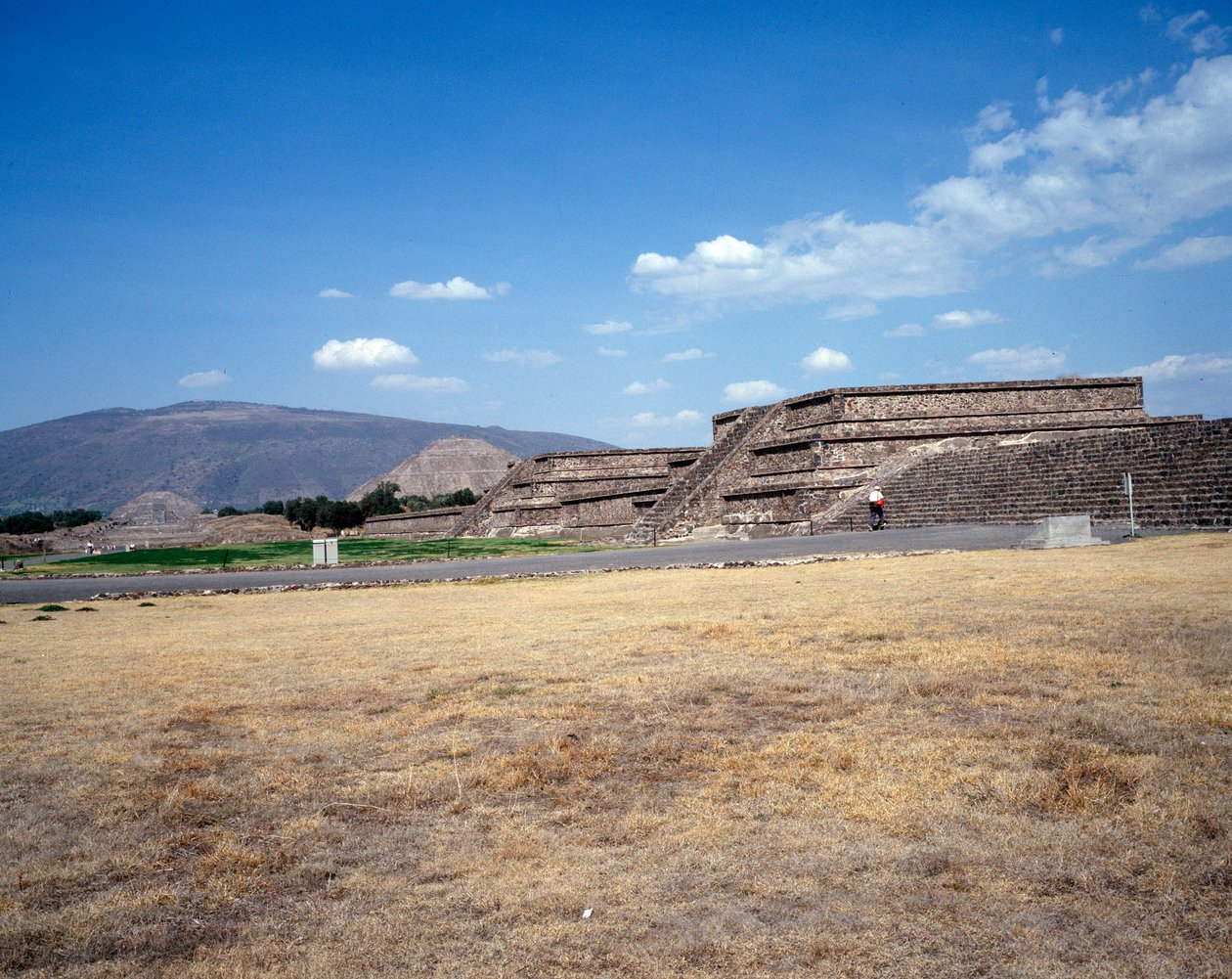 Precolombian civilization: view of the site of Teotihuacan (300 BC-600 AD): the temple (or pyramid) of the sun. Mexico by Pre Columbian Pre Columbian