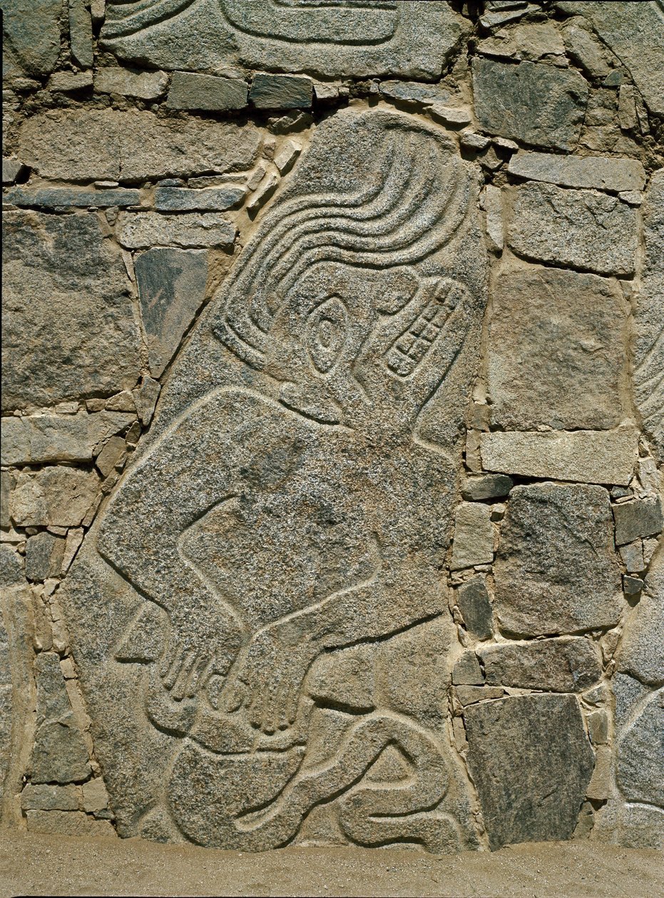 Wall with Relief of a Warrior by Pre Columbian Pre Columbian