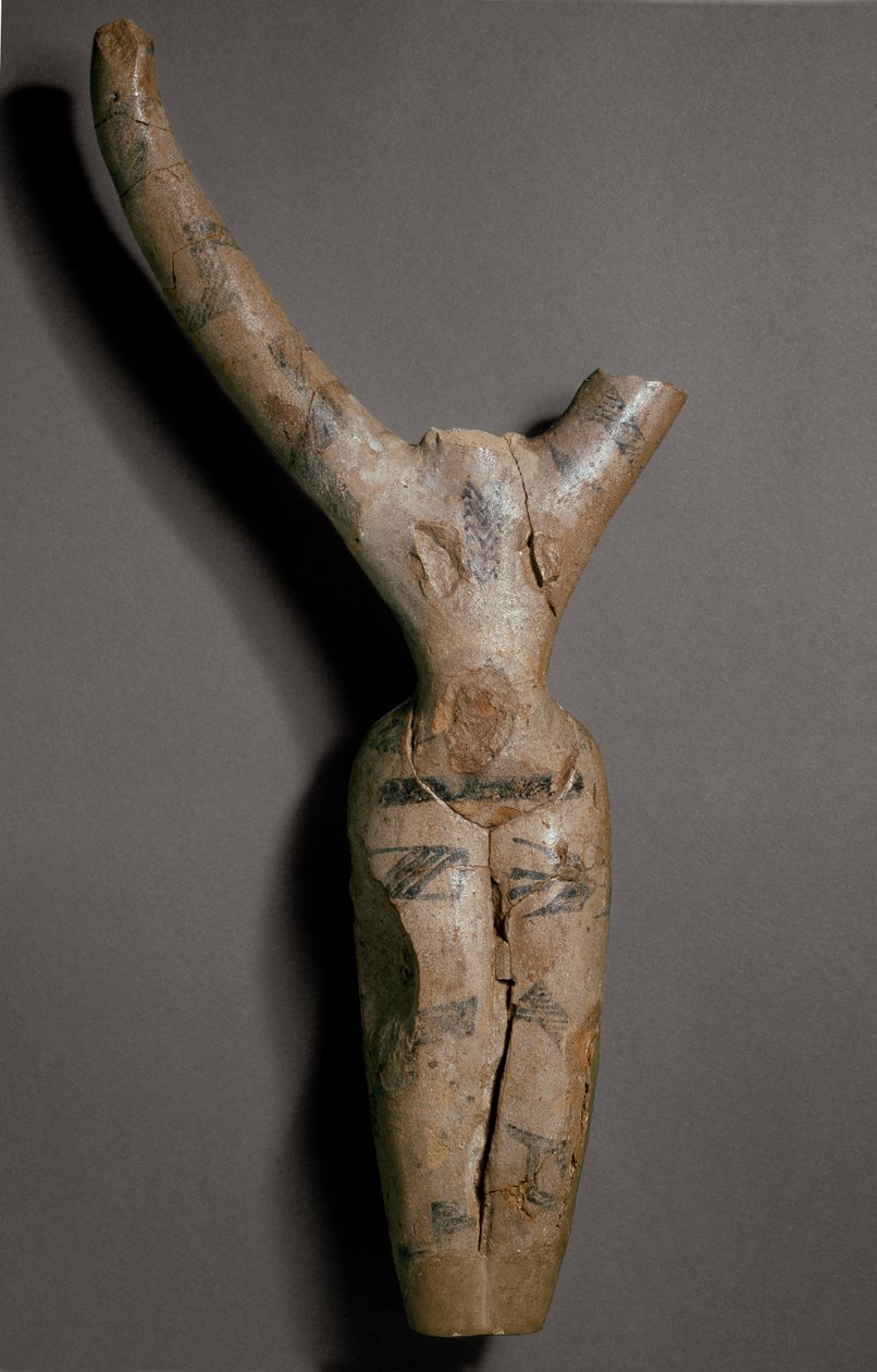 Tattooed Figurine by Predynastic Period Egyptian