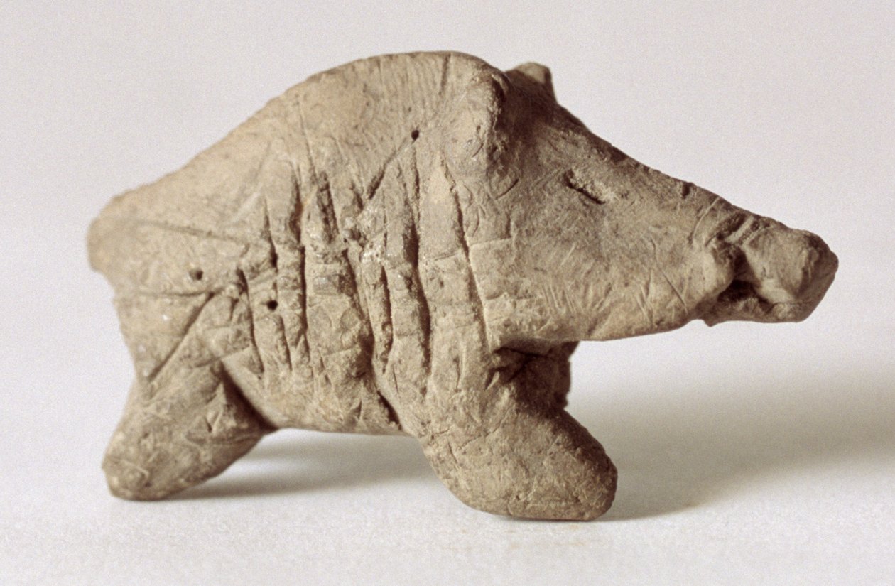 Figurine of a small boar, from Tappeh Sarab, Iran, c.6th millennium BC by Prehistoric