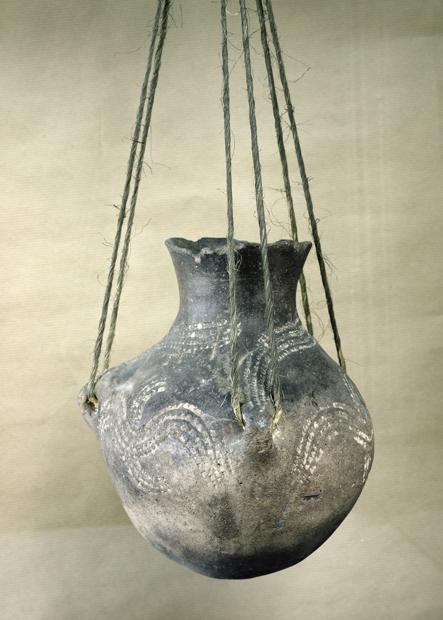 Vessel with a ribbon-style decoration, from Belloye-sur-Somme, Danubian Neolithic, c.3500 BC by Prehistoric