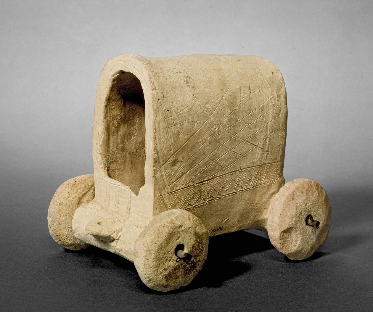 Model of a covered wagon, said to be from Hammam near Carchemish (Jerablus) Syria, c.2400-2300 BC by Prehistoric