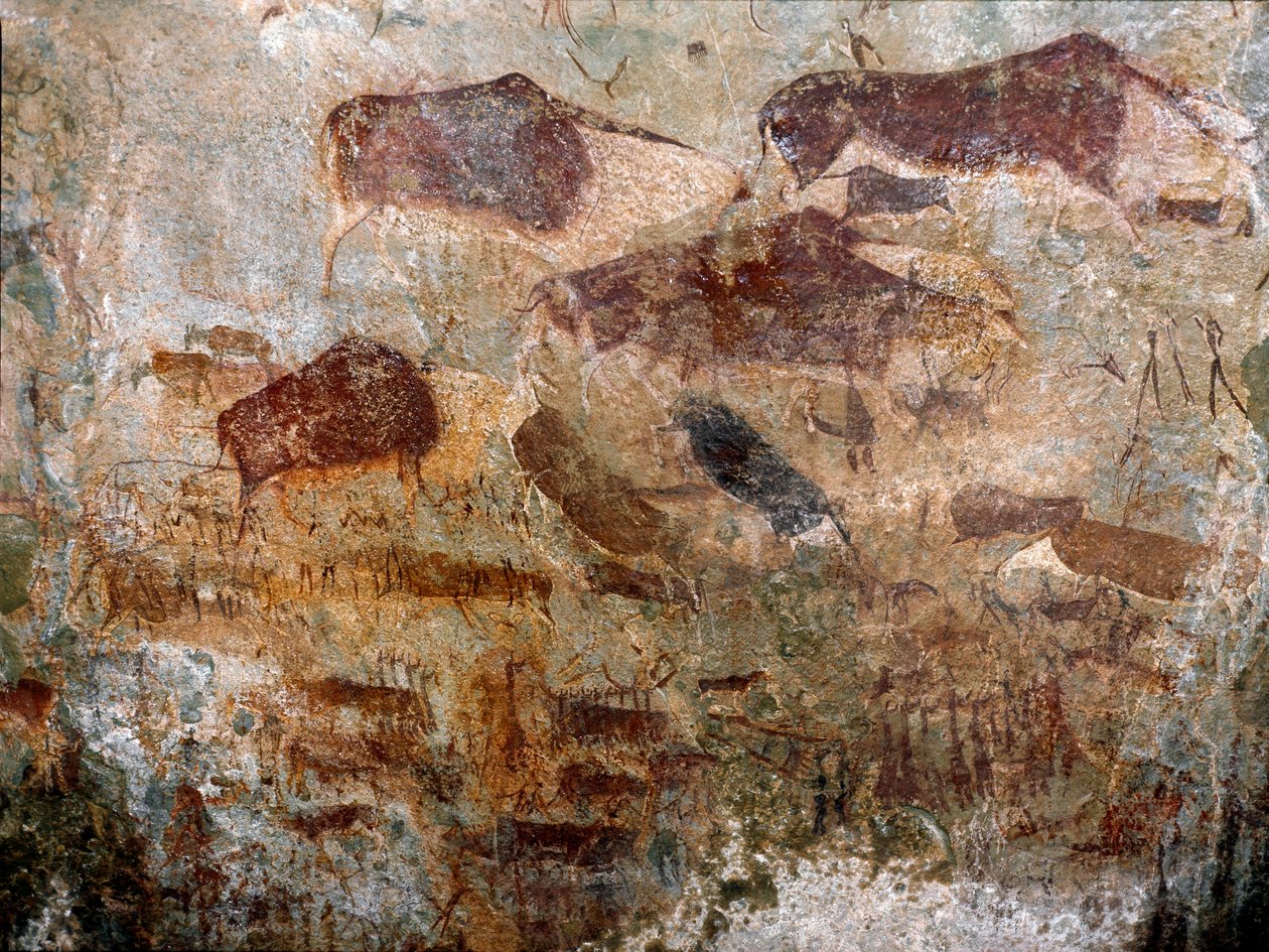 Cave paintings by San people by Prehistoric Prehistoric