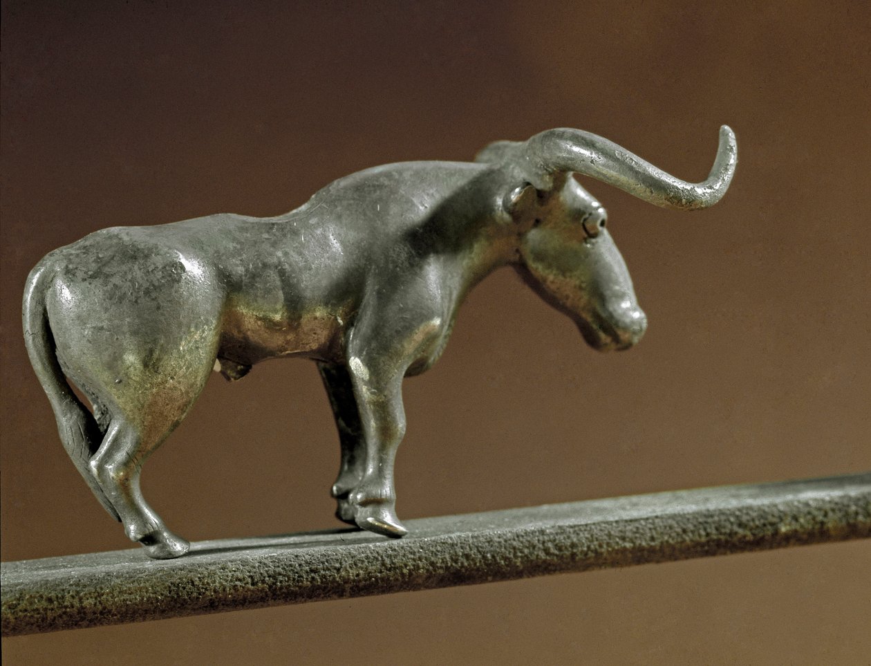 Prehistory: Silver Bull Statue from the Tomb of Maikop. 3000-2500 BC. Eneolithic, Copper Age. Saint Petersburg, Hermitage Museum by Prehistoric Prehistoric