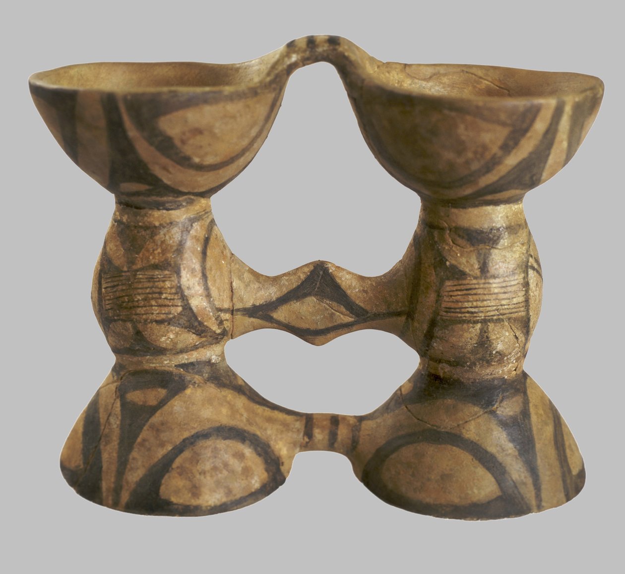 Binocular-Form Vessel by Prehistoric Russian Culture