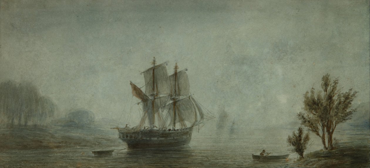 Coastal Landscape with Sailboats by Prilidiano Pueyrredon