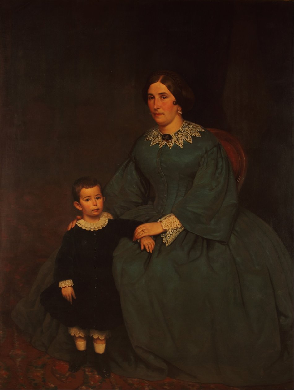Portrait of Cecilia R. de Peralta Ramos and Her Son by Prilidiano Pueyrredon