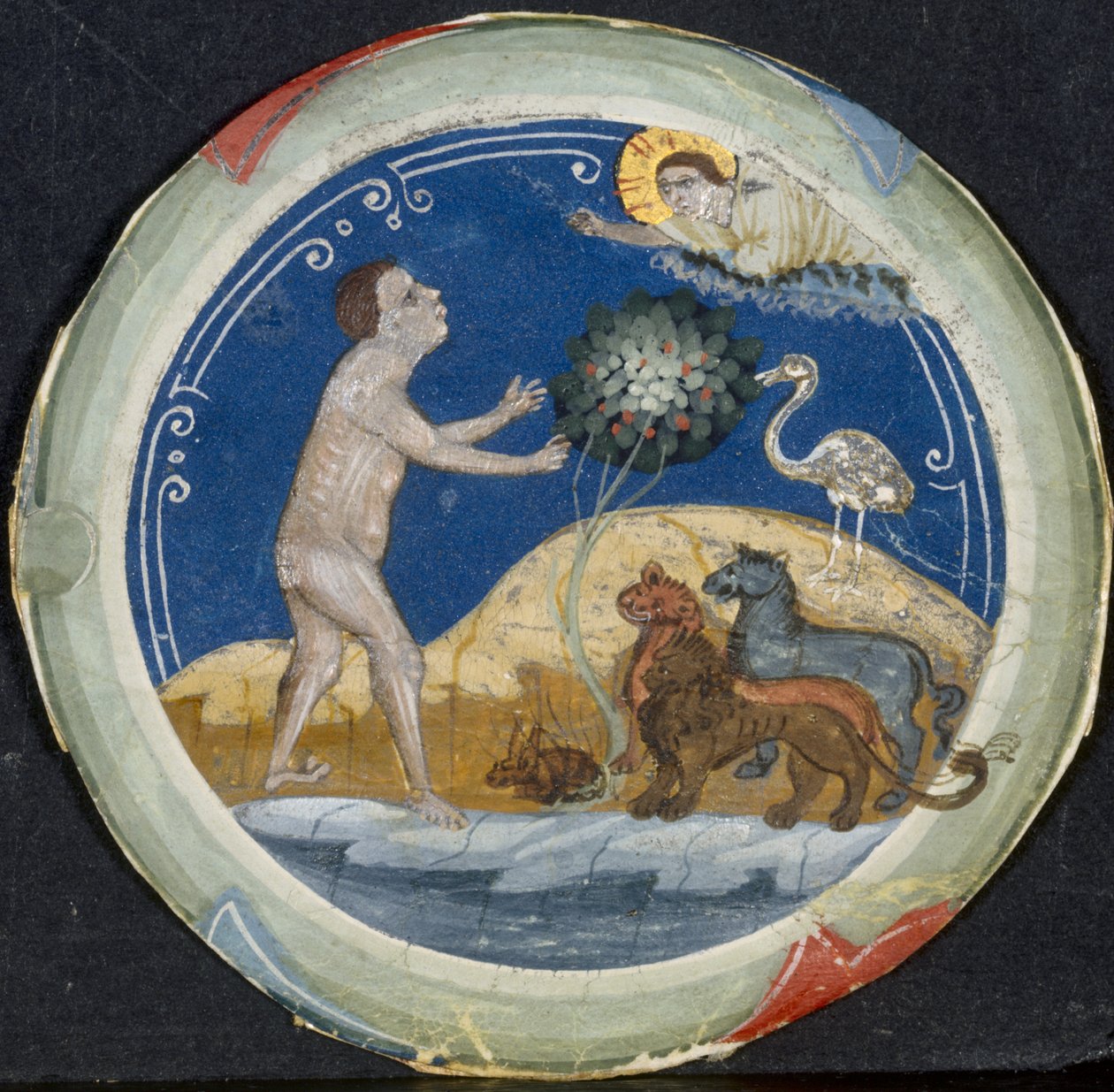 Medallion from the Border of a Latin Bible: The Sixth Day of Creation, early 1300s by Primo Miniatore di San Domenico