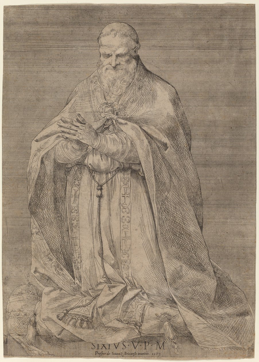 Pope Sixtus V by Prospero Bresciano, after Giuseppe Cesari