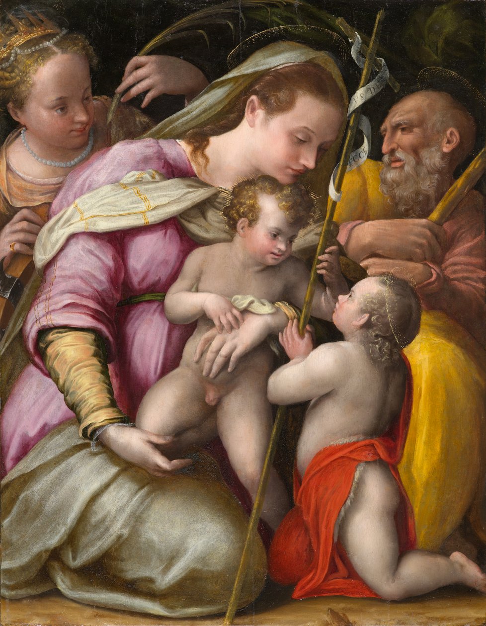 Holy Family with St. Catherine of Alexandria and the Infant St. John the Baptist, circa 1551-1556 by Prospero Fontana