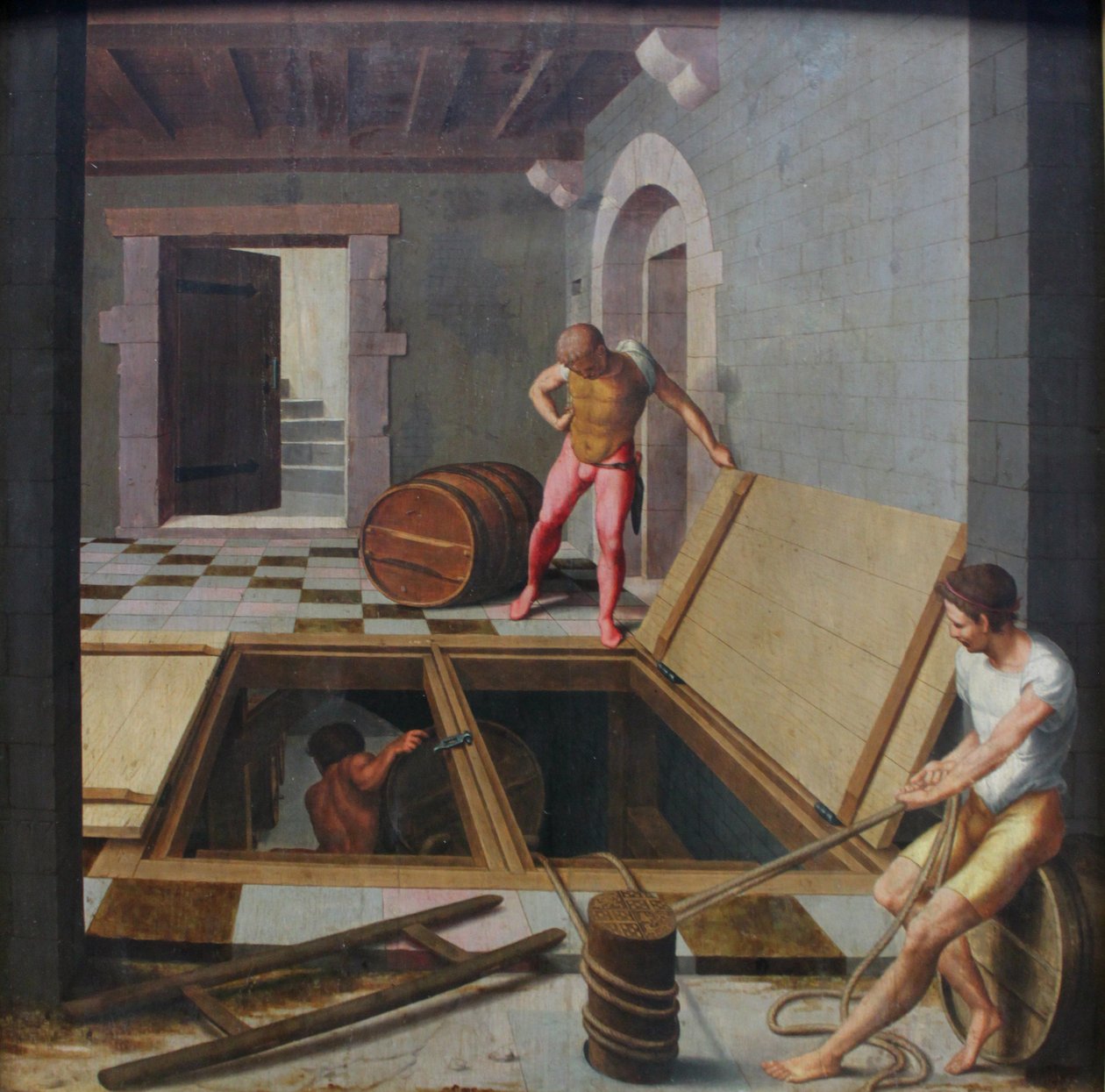 Scene in a Wine Cellar by Pseudo Félix Chrétien