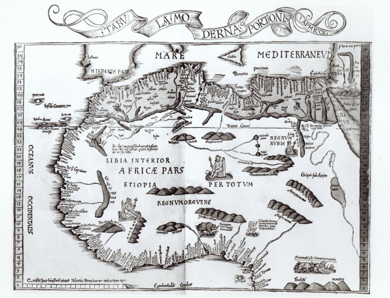 Map Depicting the North of Africa, from an Atlas by Ptolemy, 1st Half 16th Century by Ptolemy