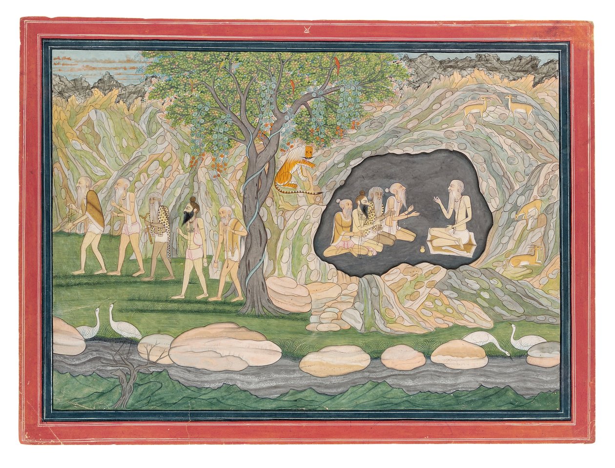 The Five Siddhas Make Their Way to the Kailasha Mountains by Purkhu