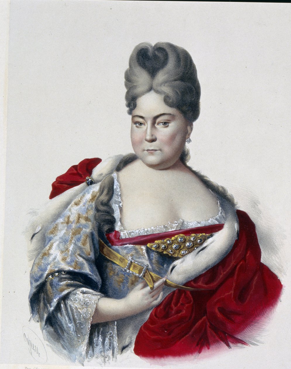 Portrait of The Grand Duchess Natalya Alexeevna of Russia, Sister of Tsar Peter The Great by Pyotr Fyodorovich Borel