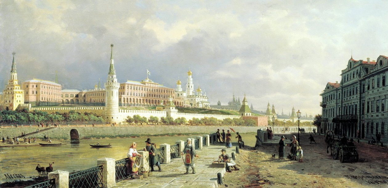 View of the Kremlin from the Sophia Embankment in Moscow by Pjotr ​​​​Petrowitsch Wereschtschagin