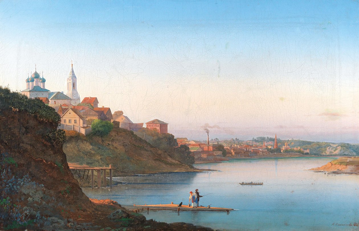 The Dormition Church on Krutitsy in Moscow with the Simonov Monastery in the Background by Pyotr Sergeevich Stepanov